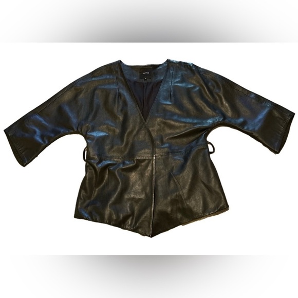 Smythe Kimono style black leather jacket/blazer in Sz 2 - Picture 8 of 10